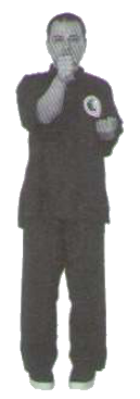 Đấm tay phải lên vùng thượng.